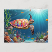 La marea de una tortuga marina en las profundidade