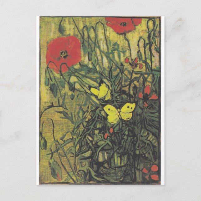 Postal La mariposa Van Gogh alimenta el destino de paz de (Anverso)