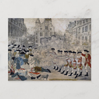 Postal La masacre de Boston de Paul Revere 1770