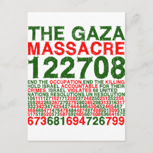 Postal La masacre de Gaza