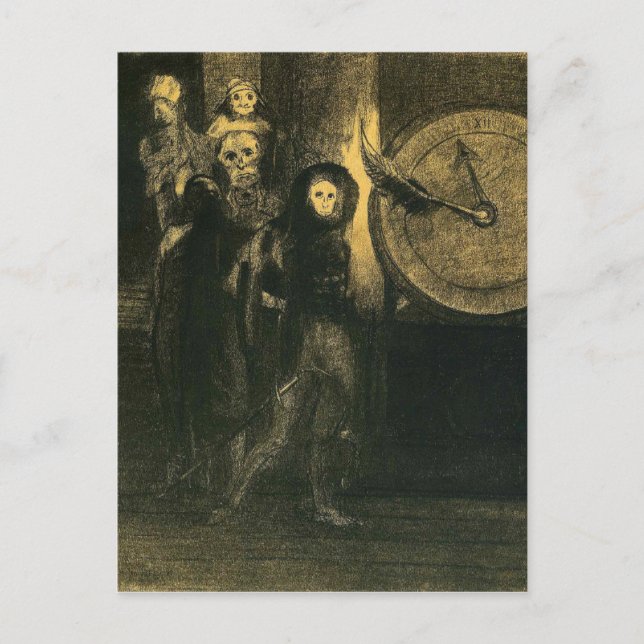 Postal La máscara de la muerte roja de Odilon Redon (Anverso)
