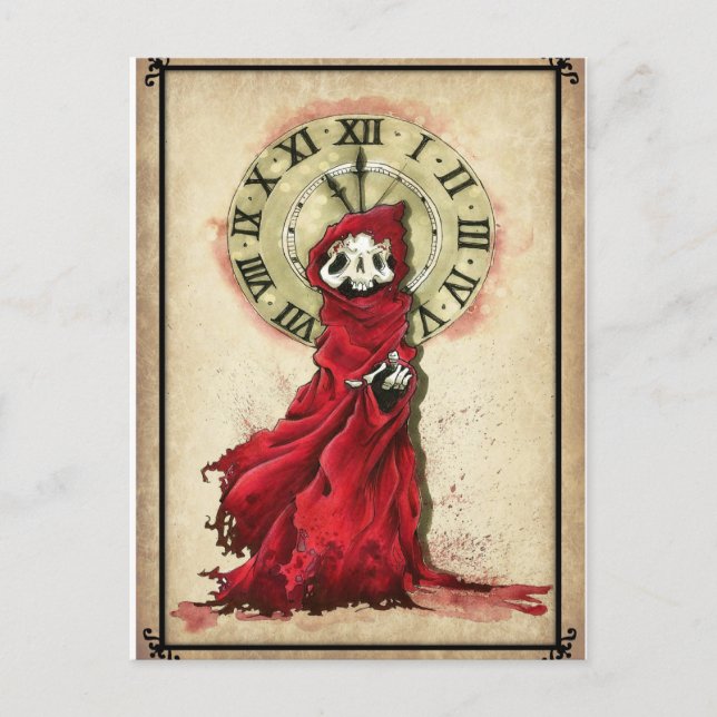 Postal La Máscara de la Muerte Roja, Edgar Allan Poe (Anverso)