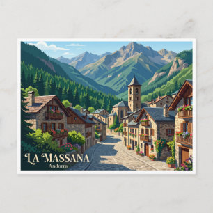 Postal La Massana Pueblo Andorra