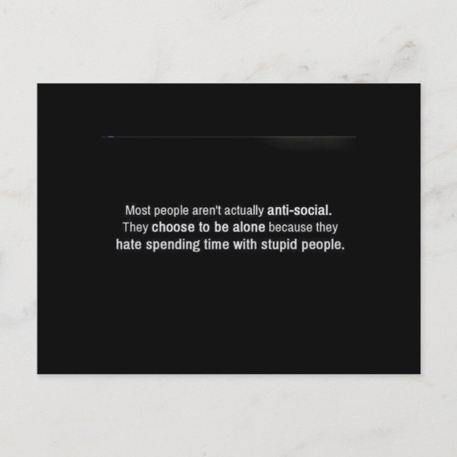 POSTAL LA MAYORÍA DE LAS PERSONAS NO SON ANTISOCIALES QUE (Anverso)