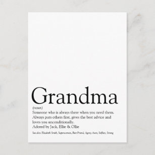 Postal La mejor abuela del mundo, la definición de abuela