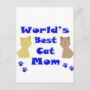 Postal La mejor madre del gato del mundo