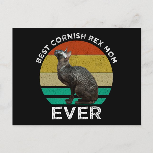 Postal La mejor mamá de Cornish Rex (Anverso)