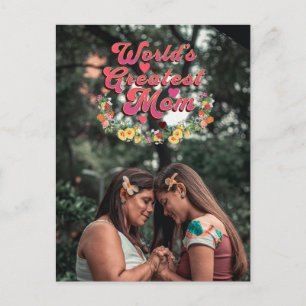 Postal La mejor mamá del mundo floral
