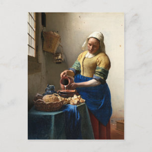 Postal La Milkmaid, Jan Vermeer