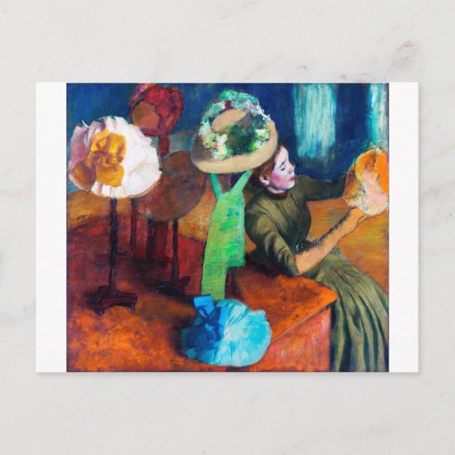 Postal La Millinery Shop, Edgar Degas (Anverso)