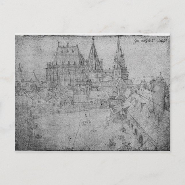 Postal La Minster en Aquisgrán, 1520 (Anverso)