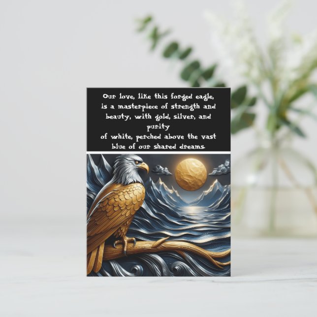 Postal La mirada de Eagle: Cumbre, Profunda, Azure (Anverso de pie)