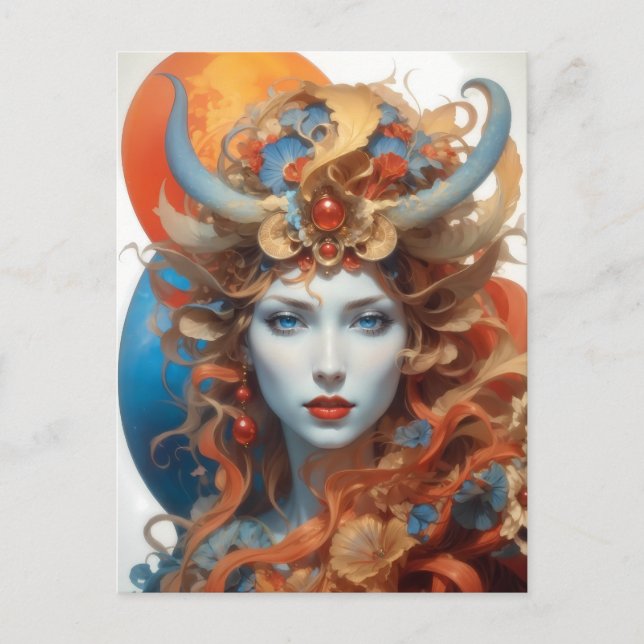 Postal la misteriosa mujer (Anverso)