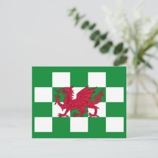 Postal La mística bandera del Dragón Celta Rojo de Gales