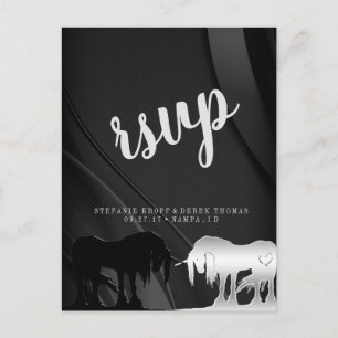 Postal La mística Unicorn RSVP (giro negro)