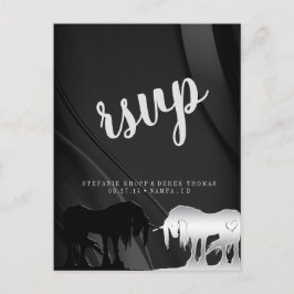 Postal La mística Unicorn RSVP (giro negro)