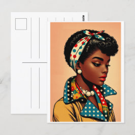 Postal La moda de las mujeres negras de los años cincuent