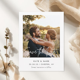 Postal La moderna boda fotográfica de marco blanco salva 