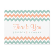 La moderna colección de Bodas Chevron Peach & Mint