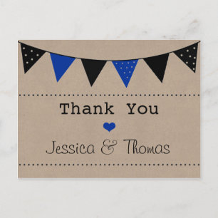 Postal La moderna colección de Bodas de Bunting Blue