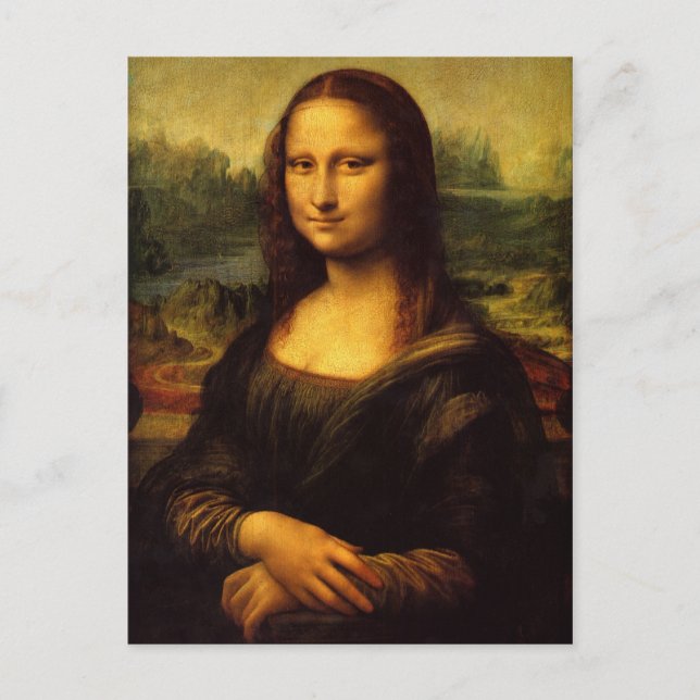 Postal La Mona Lisa de Leonardo Da Vinci (Anverso)
