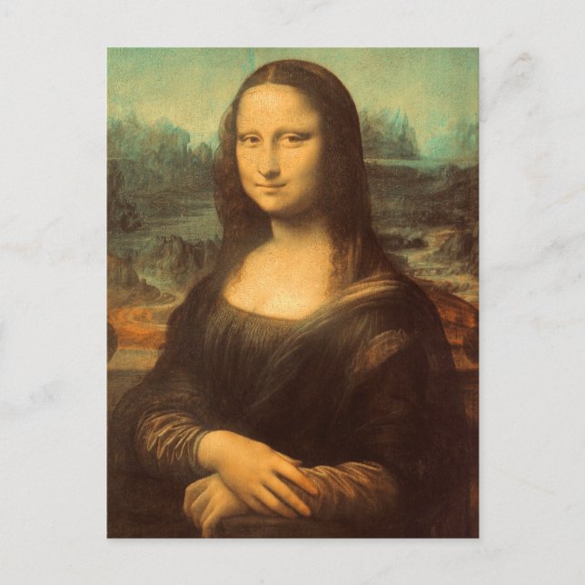 Postal La Mona Lisa de Leonardo da Vinci (Anverso)