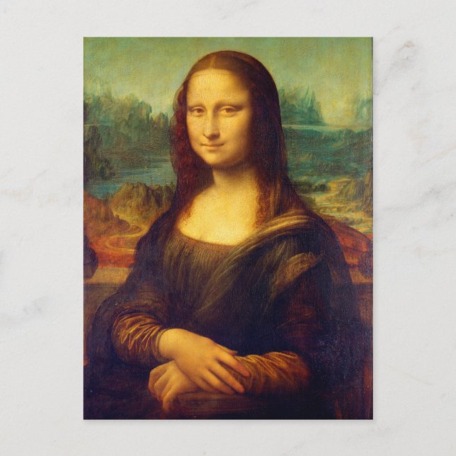 Postal La Mona Lisa de Leonardo Da Vinci (Anverso)