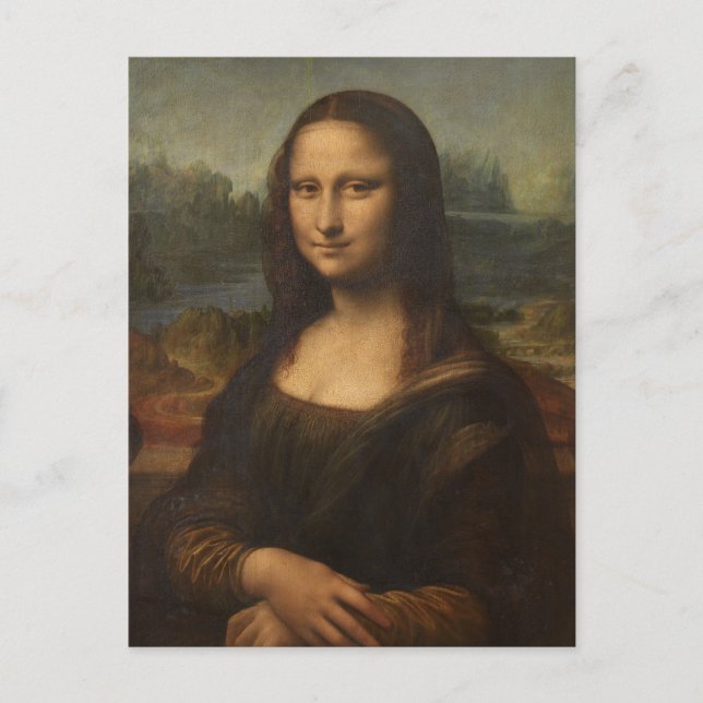 Postal La Mona Lisa de Leonardo da Vinci (Anverso)