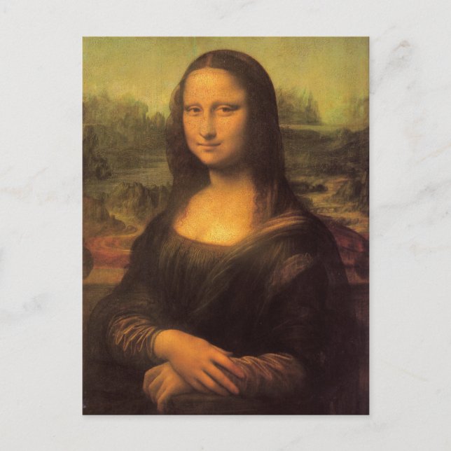 Postal La Mona Lisa de Leonardo Da Vinci (Anverso)