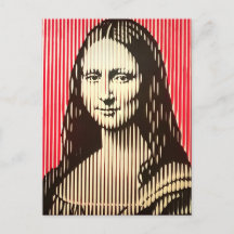 La Mona Lisa en el estilo de ilusión óptica BAUHAU