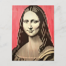 Postal La Mona Lisa en el estilo de ilusión óptica BAUHAU