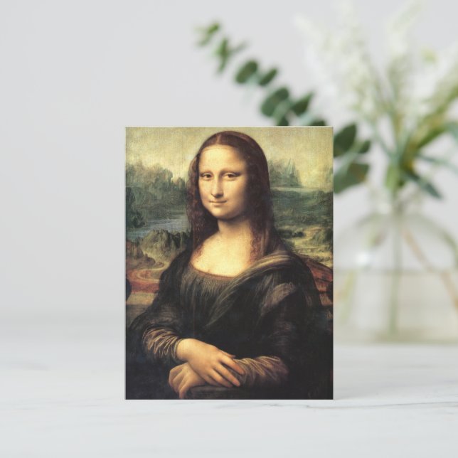 Postal La Mona Lisa Leonardo da Vinci (Anverso de pie)