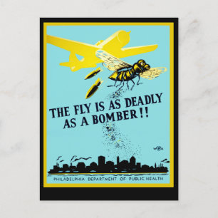 Postal La mosca es tan mortal como un bombardero