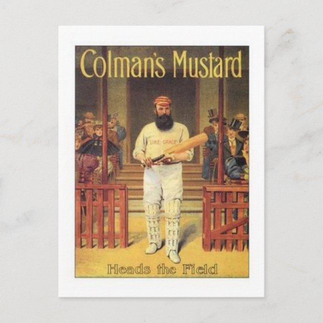 Postal La mostaza de Colman vieja dirige el críquet A (Anverso)