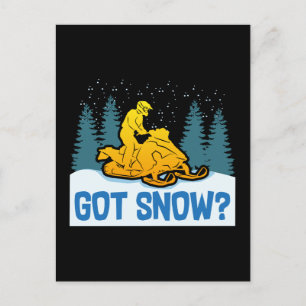 Postal La moto de nieve - La moto de nieve es divertida