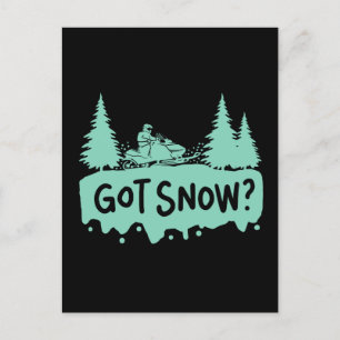 Postal La moto de nieve - La moto de nieve es divertida