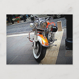 Postal La motocicleta naranja
