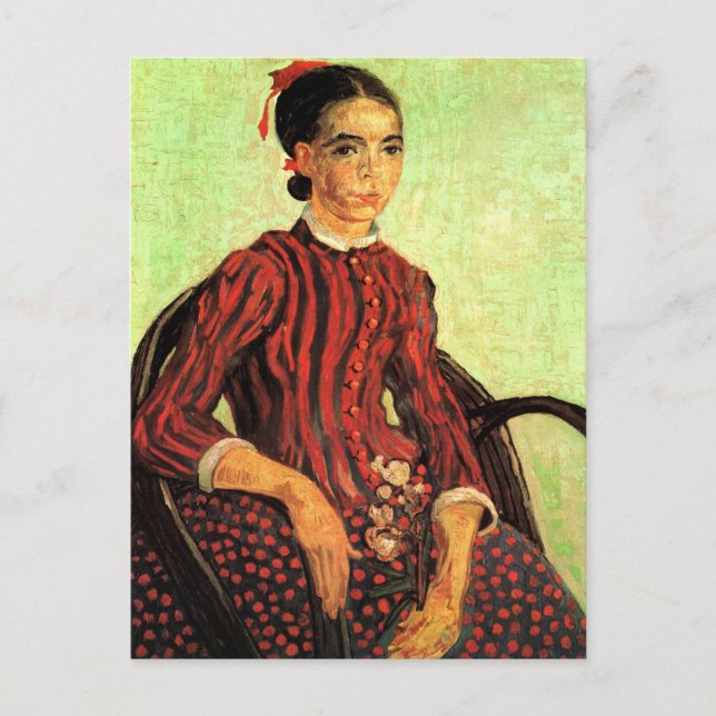 Postal La Mousmé, sentada de Vincent van Gogh (Anverso)