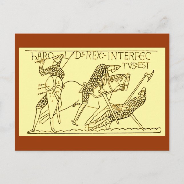 Postal La muerte de Harold (Anverso)