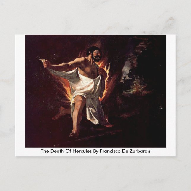 Postal La Muerte De Hércules Por Francisco De Zurbaran (Anverso)