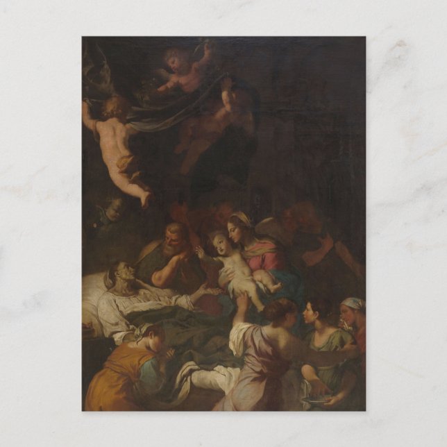 Postal La muerte de Santa Ana por Fabrizio Chiari (Anverso)