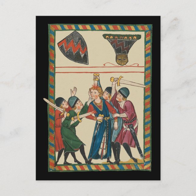 Postal La Muerte Del Arte Medieval De Reinmar von Brennen (Anverso)