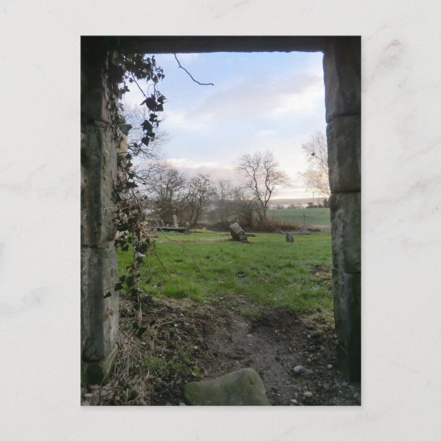 Postal La muerte del día a través de una puerta kirk aban (Anverso)
