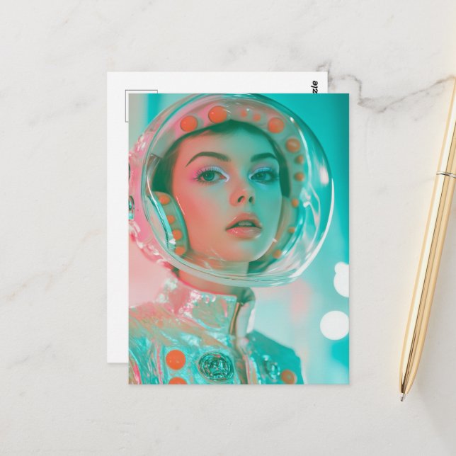 Postal La mujer astronauta (Anverso/Reverso In Situ)