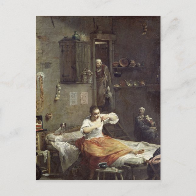 Postal La mujer con la pulga (Anverso)