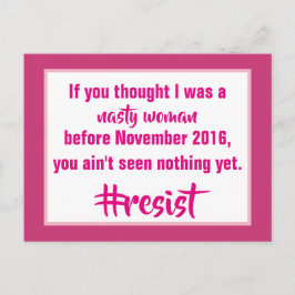 Postal La mujer desagradable resiste