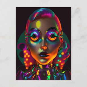 Postal La mujer eléctrica