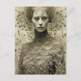 Postal La mujer en Lace Sepia