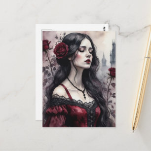 Postal La mujer gótica