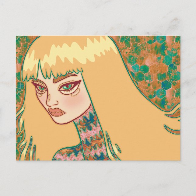 Postal La mujer gótica (Anverso)